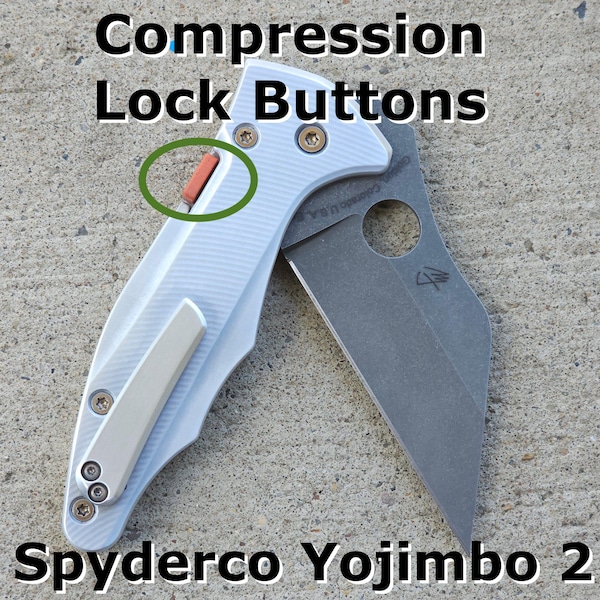 Spyderco Yojimbo and MicroJimbo compression lock buttons (set of 4, choose two colors)