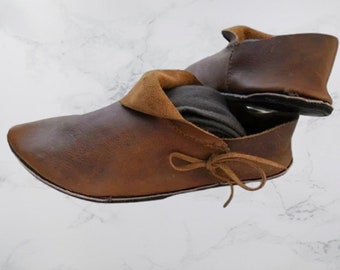 Bottines médiévales en cuir PU | Chaussures de cosplay médiévales pour hommes | Bottes Victoriennes Médiévales Renaissance | Bottes médiévales en cuir pour hommes