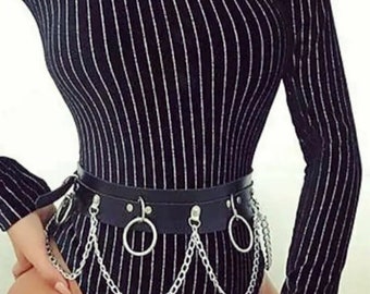Chic Harness with Chain Detail for Waist
