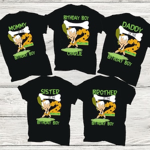 Flintstones  Birthday Shirt, Funny Flintstones Game Cartoon Kids Toddler T-shirt, Custom Personalized Birthday Gift For Family