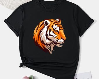 Camiseta de tigre para uso informal o de fiesta, divertida e informal.