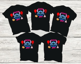 Stitch Birthday Shirt, Personalized Birthday Shirt, Custom Stitch Birthday Shirt, Stitch Birthday Girl Shirt, Stitch Birthday Family Shirts
