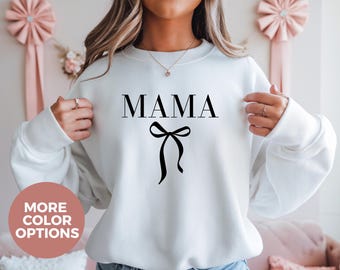 Coquette Mama Sweater, Mom To Be Gift, Motherhood Sweater, Pregnancy Announcement, Mothersday Gift, New Mom Sweater, Ribbon Mama Sweater