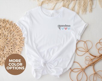 Custom Grandma Of Three Shirt, Custom Grandma Shirt, Grandma To Be Gift, Minimalist Grandma Shirt, Pregnancy Reveal Shirt, Grandma Gift
