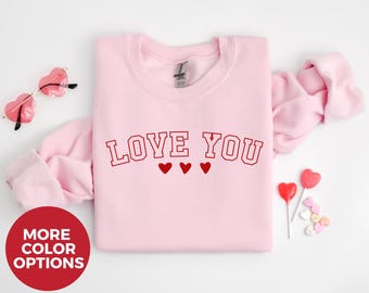 Love You Valentines Day Sweater, Minimalist Valentines Day Sweater, Love You Sweatshirt, Valentines Gift For Her, Valentines Day Outfit