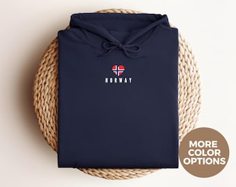 Minimalist Norway Hoodie, Norwegian Flag Sweater, Flag Hoodie, Norway Travel Hoodie, Norway Lover Hoodie, Oslo Hoodie, Scandinavian Hoodie