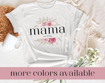 Customize Floral Mom Shirt,Personalisiert Blumen Mama Shirt,Babyshower Gift, Mom Gift,Birth Gift,Geschenk zur Geburt, Mom To Be Gift, Floral