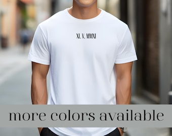 Custom Roman Numeral Shirt, Personalized Couple Shirt, Wedding Date Shirt, Honeymoon Shirt, Couple Anniversary Shirt, Minimalist, Matching
