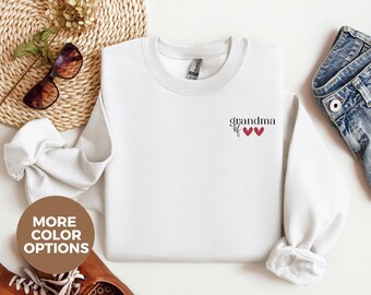 Grandma of Two Sweater, Custom Grandma Sweatshirt,  Personalized Grandma To Be Gift,  Minimalist Grandma Sweater, Grandma Gift