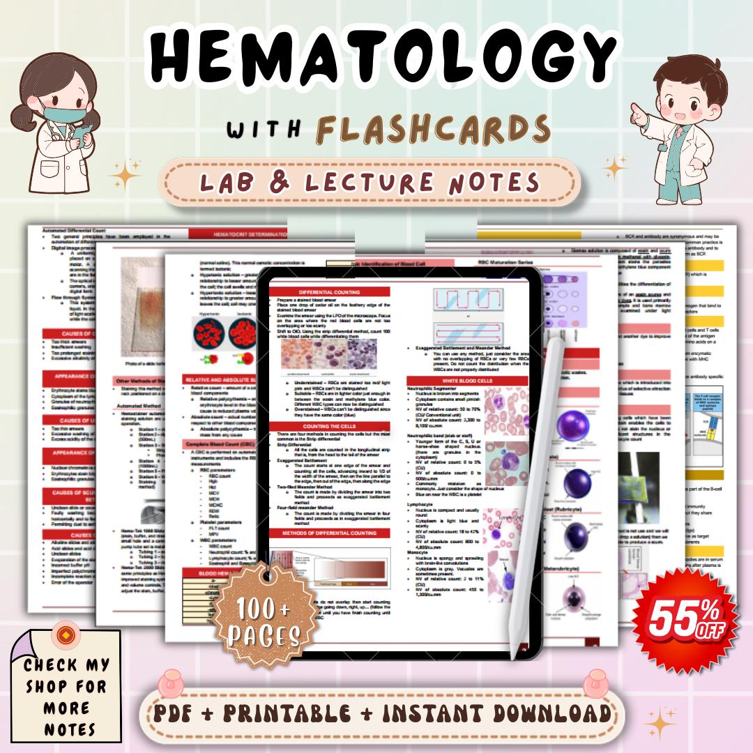 Hematology Notes & Flashcards | Medical Technology Study Guide | Blood ...