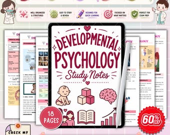 Lernmaterialien zur Entwicklungspsychologie | Leitfaden zur menschlichen Entwicklung | Überblick über die Psychologie über die Lebensspanne | PDF zum Ausdrucken