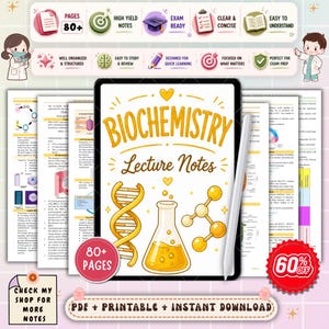 Biochemie-Lernmaterialien für Krankenpflegestudierende | Zusammenfassung der wichtigsten Vorlesungsinhalte | Prüfungsvorbereitung für die Krankenpflegeausbildung | NCLEX-Biochemie-PDF