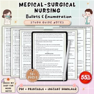 Med-Surg Nursing Bullet Notes | Medical Surgical Quick Review Guide | NCLEX Rapid Revision Notes PDF
