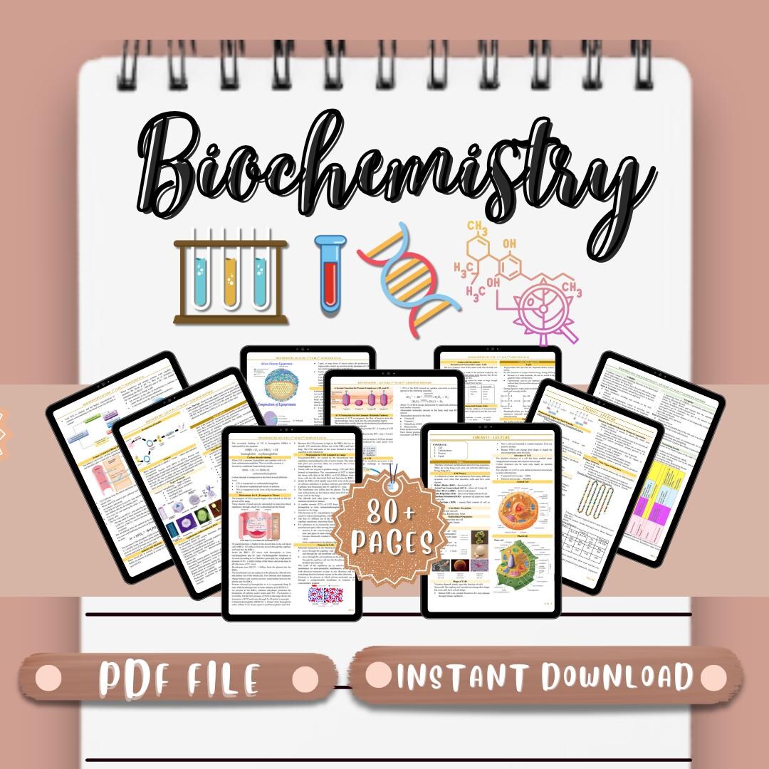 Biochemistry Notes Lecture Notes Digital Medical Study Guide Nursing ...