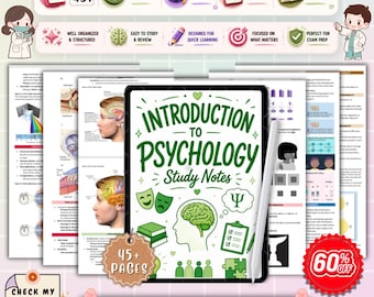 Introduction to Psychology Study Notes | Psychology Basics Study Guide | Foundations of Psychology Review | Printable PDF