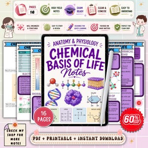 Chemical Basis of Life Notes | A&P Biochemistry Study Guide | Cellular Chemistry Review | NCLEX Nursing PDF