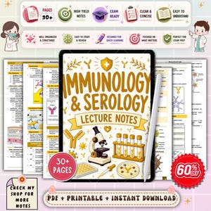 Immunology & Serology Notes | Medical Technology Study Guide | Laboratory Immunology Review | MedTech Study Notes PDF