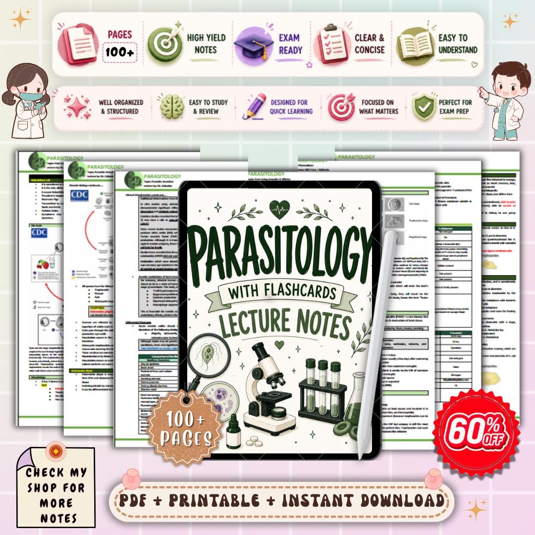 Parasite Study Notes Parasitology Notes & Flashcards | Medical Technology Study Guide ...