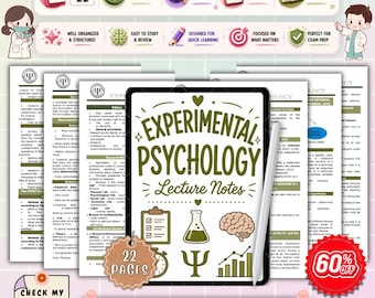 Experimental Psychology Study Notes | Research Methods & Experiments Guide | Psychology Exam Review | Printable PDF