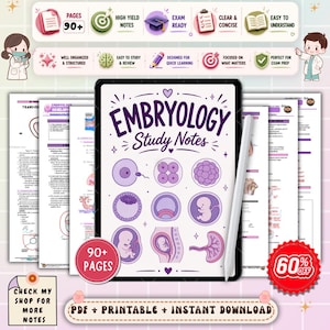 Embryology Study Notes for Nursing Students | Human Development Review | Anatomy & Physiology Exam Guide | NCLEX Nursing PDF