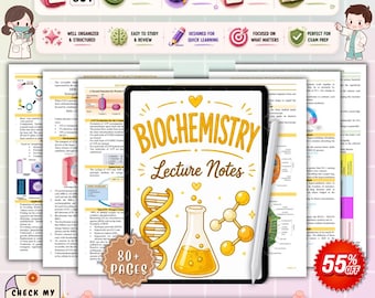 Notizen zum Studium der Biochemie für Studenten | High-Yield-Vortrag Notizen | Prüfungsrückblick | PNG PDF PDF zum Ausdrucken Biochemie