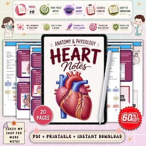 Heart Anatomy & Physiology Nursing Notes | Cardiac System Study Guide | Cardiovascular Review | NCLEX Nursing PDF