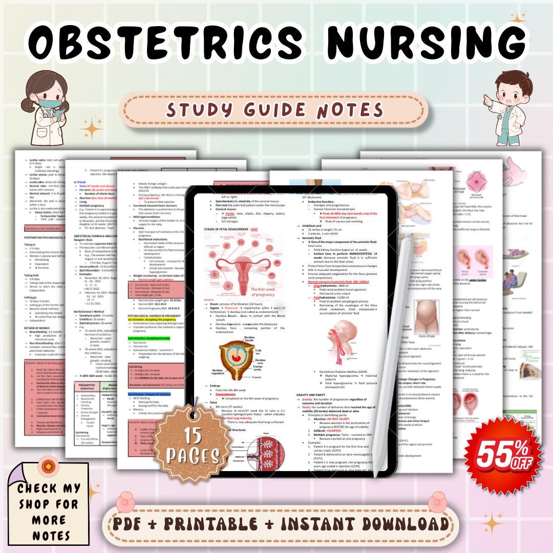 Ob Notes.pdf Obstetrics Nursing Study Notes | Maternal & Newborn Nursing Review ...