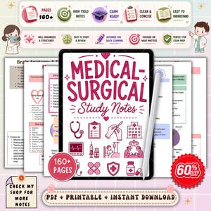 Medical Surgical Nursing Notes | Med Surg Study Guide | NCLEX Exam Review | Nursing School Med-Surg Notes PDF