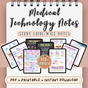Medical Technology Wall Notes Digital Study Guide Notes MedTech Notes Medical Practitioner Notes Study Notes MedTech Essentials PDF