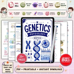 Genetics Physiology Nursing Notes | DNA and Inheritance Study Guide | A&P Genetics Review | NCLEX Nursing PDF