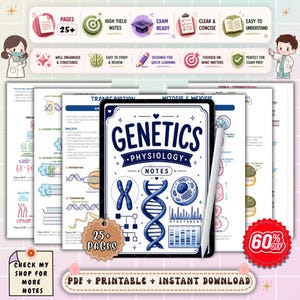 Genetics Physiology Nursing Notes | DNA and Inheritance Study Guide | A&P Genetics Review | NCLEX Nursing PDF