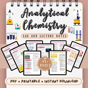 Analytical Chemistry Notes Lab and Lecture Notes Medical Technology Notes Study Guide Printable Summary of MedTech Transes School Notes PDF
