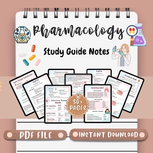 Pharmacology Nursing Notes Digital Study Guide Printable Nursing Notes Nurse in the making Nursing School Notes Nursing Essentials PDF NCLEX