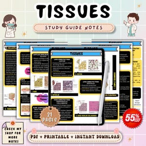 Tissues Anatomy and Physiology Nursing Notes | Human Tissue Types Study Guide | A&P Nursing Review | NCLEX Nursing PDF