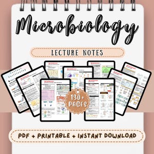 Microbiology Lecture Notes with Practice Questions and Answer Key Medical Technology Notes Printable Summary Transes School Study Guide PDF