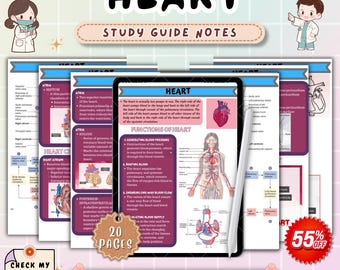 Heart Anatomy & Physiology Nursing Notes | Cardiac System Study Guide | Cardiovascular Review | NCLEX Nursing PDF