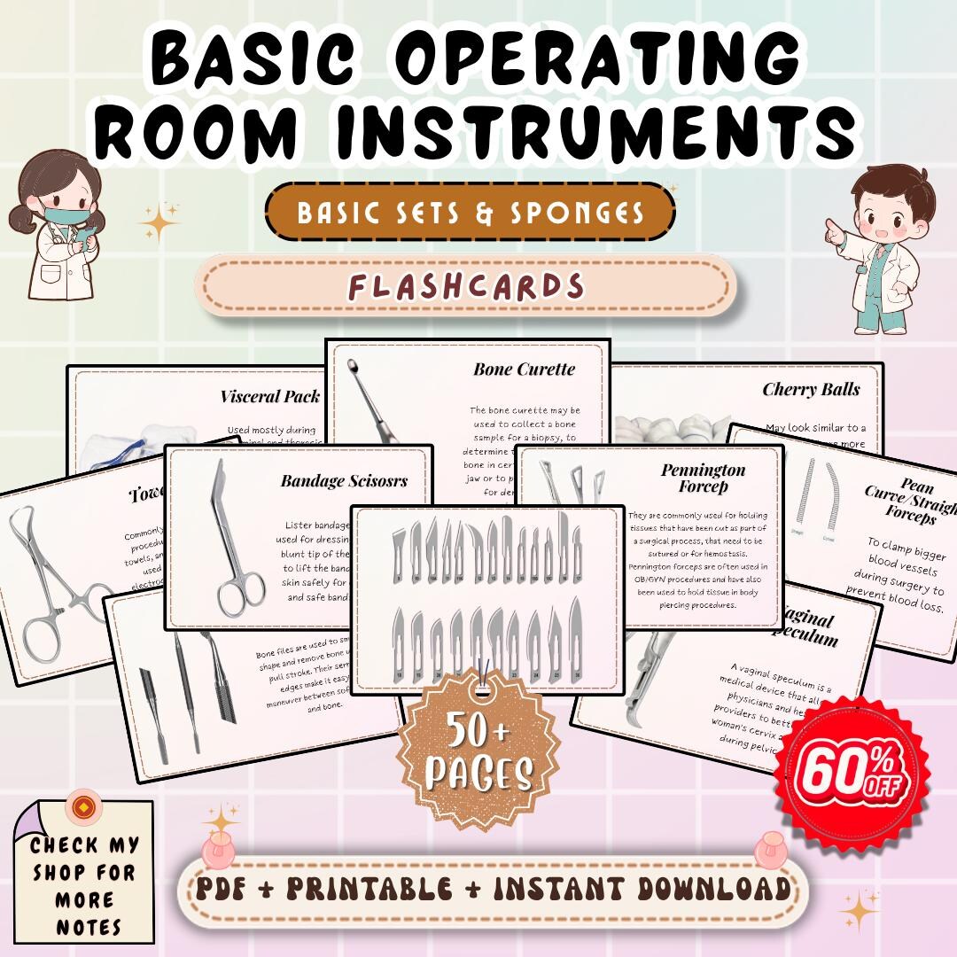 Embalming Instruments Worksheet Basic Operating Room Instruments Flashcards | Surgical Tools Study ...