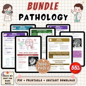 Pathology Study Guide Bundle | Nursing Bundle | Nurse Student Bundle | Nursing School Notes | Medical Study Notes | Nursing Notes NCLEX PDF