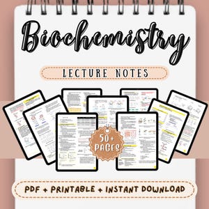 Biochemistry Lecture Notes Medical Technology Notes Printable Summary of Medical Notes MedTech Transes Study Guide Study Notes PDF