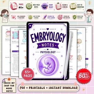 Embryology Physiology Nursing Notes | Human Development Study Guide | A&P Embryology Review | NCLEX Nursing PDF