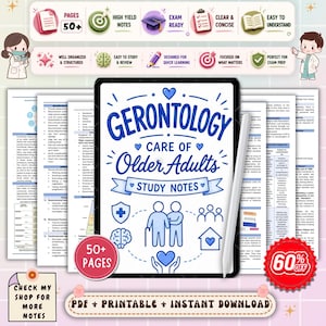 Gerontology Nursing Notes | Care of Older Adults Study Guide | Geriatric Nursing Review | NCLEX Nursing PDF