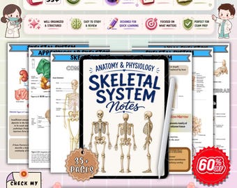 Apuntes de anatomía y fisiología del sistema esquelético / Guía de estudio de la estructura ósea / Repaso de enfermería A&P / Examen NCLEX de enfermería (PDF)