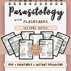 Parasitology Lecture Notes with Flashcards Medical Technology Notes Printable Summary of MedTech Transes School Study Guide Study Notes PDF