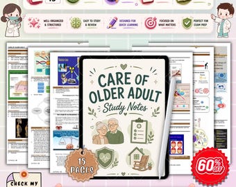 Care of Older Adults Nursing Notes | Geriatric Care Study Guide | Nursing School Aging Review | NCLEX PDF