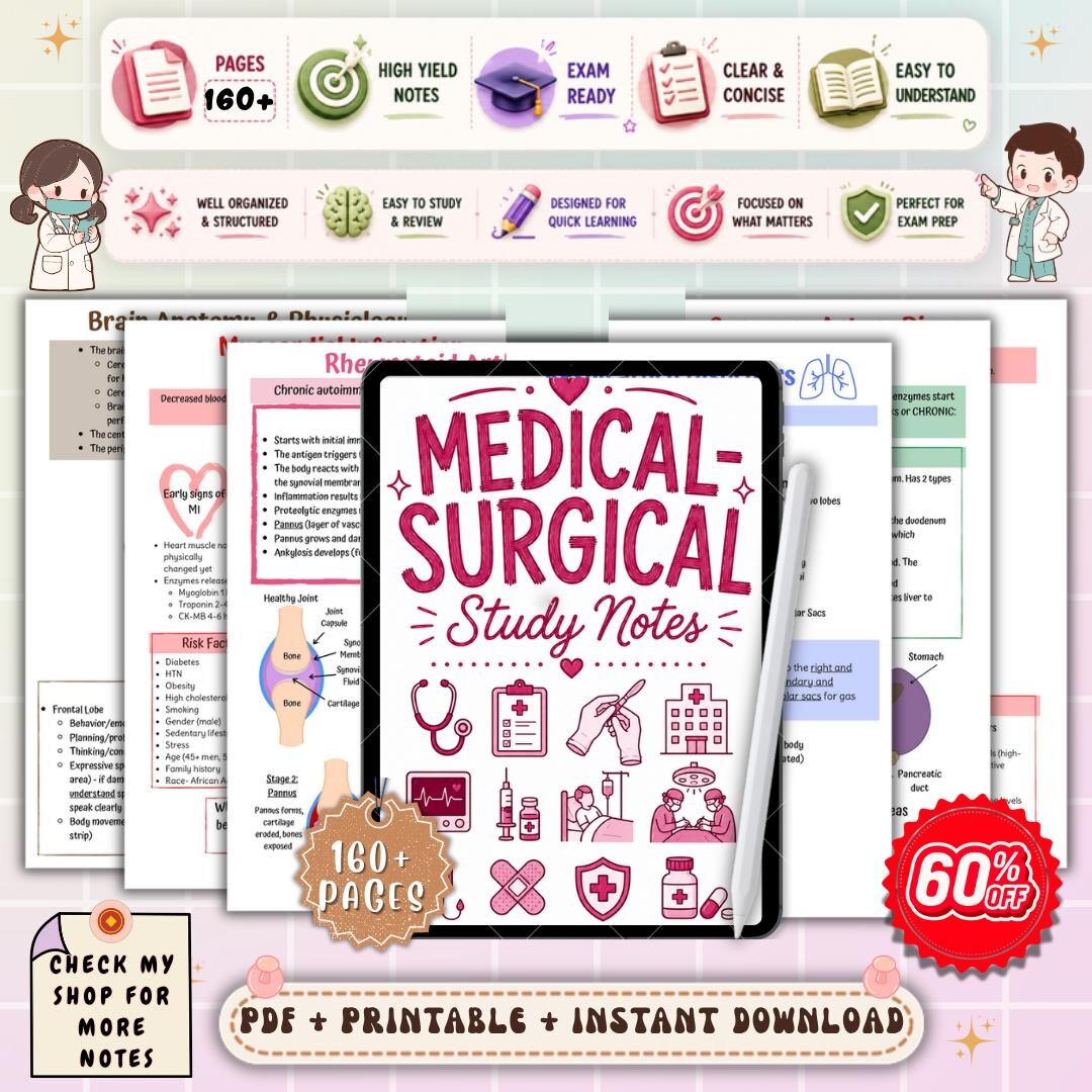 Medical Surgical Nursing Notes | Med Surg Study Guide | NCLEX Exam ...
