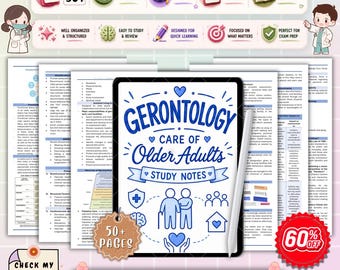 Gerontology Nursing Notes | Care of Older Adults Study Guide | Geriatric Nursing Review | NCLEX Nursing PDF