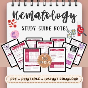 Hematology Nursing Study Guide Notes Digital Nursing Notes Printable Nursing School Notes Nurse in the Making PDF NCLEX Study Guide PDF