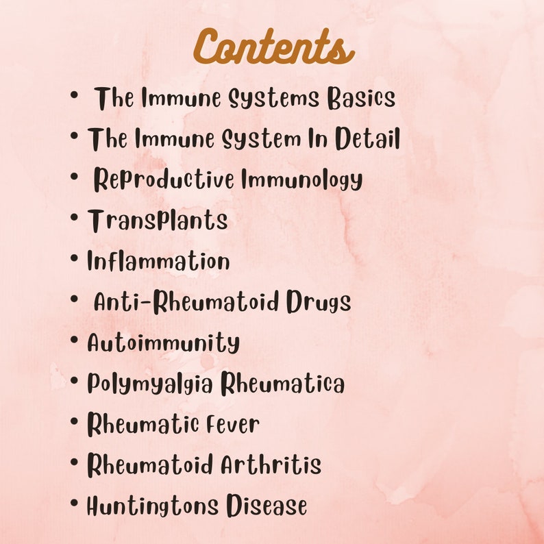 Immunology and Rheumatology High Yield Notes Digital Medical Study ...