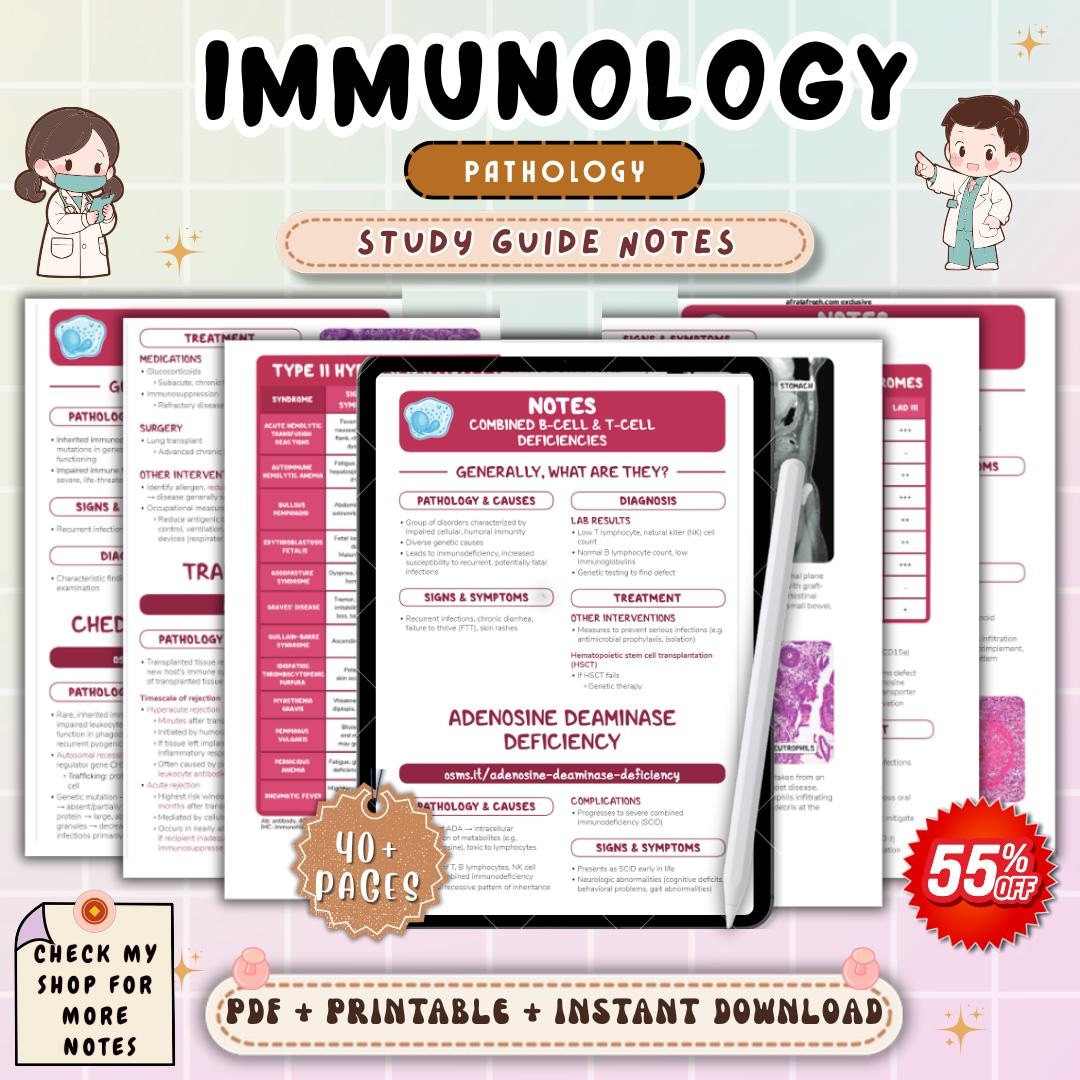 Immunology Pathology Nursing Notes | Immune System Disorders Study ...