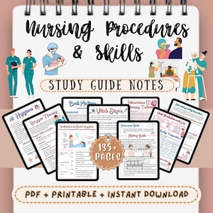 Nursing Procedures and Skills Study Guide: Digital Nursing School Notes (PDF Download)